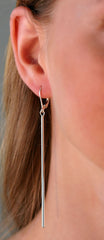 Silver earrings, rod