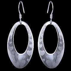 Silver earrings, oval