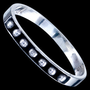 Silver ring, beads